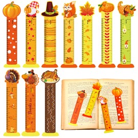 60 Pcs Thanksgiving Bookmarks Cute Bookmark Rulers Fall Gifts Women Funny Bookmarks Thanksgiving Party Favors for Autumn Ideal Birthday Holiday Gift (Thankful Style)