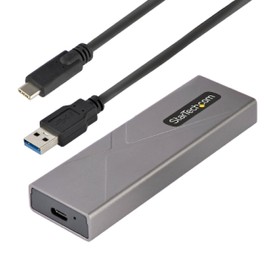 StarTech. com USB-C de 10 Gbps a M.2 NVMe o M.2 SATA SSD - Carcasa de Aluminio Externa M.2 PCIe/SATA NGFF SSD - Cables USB Tipo C y A - Soporta 2230/2242/2260/2280 (M2-USB-C-NVME-SATA)