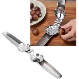 Cortador de Castañas, Cascanueces de Acero Inoxidable 304 con Mango Antideslizante Cascanueces Portátil Abridor de Nueces de Pistacho Cuchillo de Nueces para Triturar Nueces Nueces Castañas