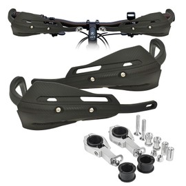 Universal Motorcycle Hand Guards - Heavy-Duty Aluminum Alloy & PP Plastic, Fits 7/8" & 1 1/8" Handlebars for Hon-da/Y.amaha/Kawasaki/ATV/Dirt Bike (Black), Weatherproof & Crash Protection