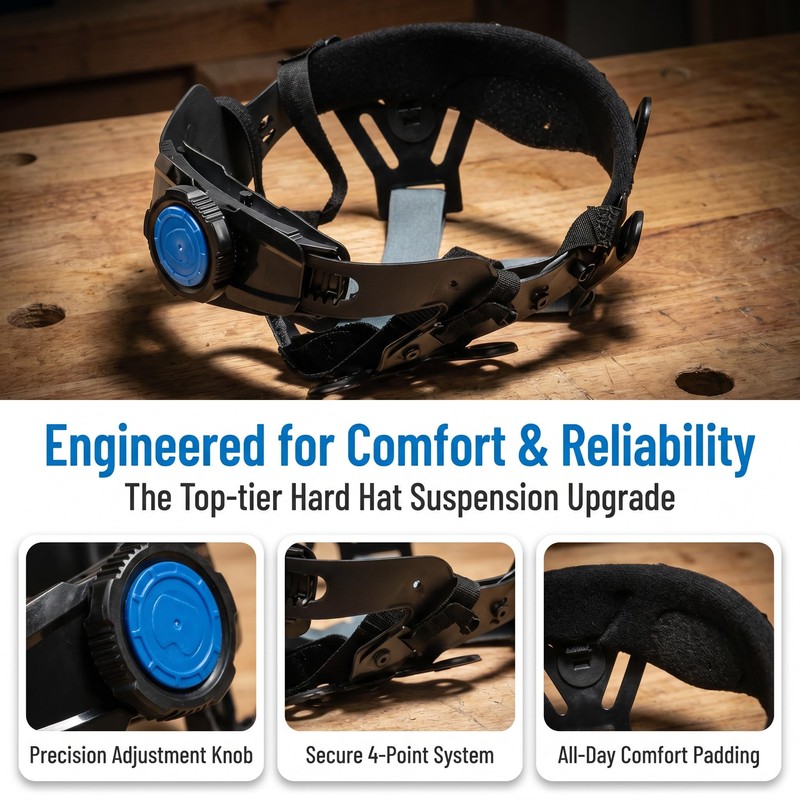 Menolana 4 Point Hard Hat Replacement Suspension, Adjustable Hard Hat