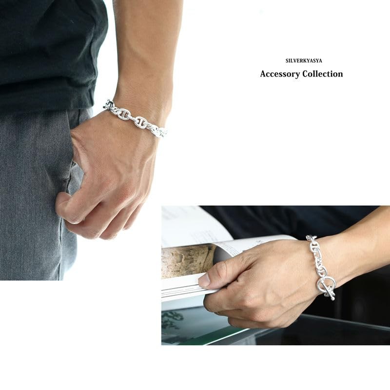 Thick Chain Bracelet, Men's, Women's, Mantle Bracelet, Silver, Silver Color,