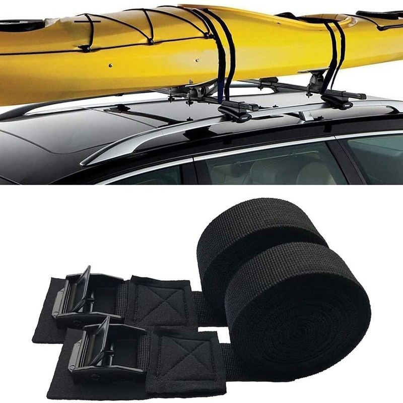 Tiardey 1 pair Black 10ft Tie Down Straps, Surfboard Canoe