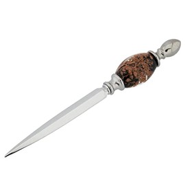 GlassOfVenice Murano Glass Letter Opener - Black Sparkles