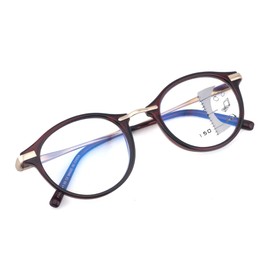 SOPHILY Round Progressive Multifocus Reading Glasses Women Men Multifocal Readers Blue Light Blocker Transparent Red +1.5