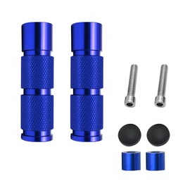 Sandfren 2PCS Motorcycle Foot Pegs, Aluminum M8 CNC Motorbikes Passenger Pedals Footrests, Motorbicycle Rearsets Footpeg Accessories, Universal for 8mm Install Hole Bicycle Dirt Bike (Blue)