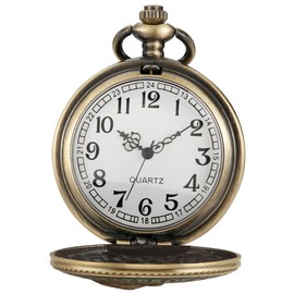 Tiong American Eagle Flag USA US Flag Patriotic 4th of July Quartz Watch with Chain Arabic Numerals Independence Day