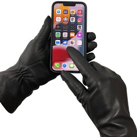 Harssidanzar ladies Italian sheepskin leather gloves - l