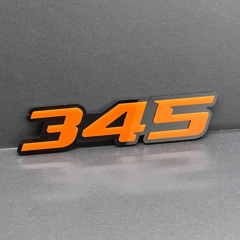 Emblem Badge 2x Orange Black 345 Hemi Emblems 345 Side