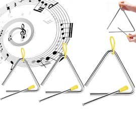 Bztzhm Triangle Instrument Set, Triangle Percussion Instrument, Triangle Musical Instrument, Triangle Instrument, Triangle Musical Instruments, for Early Musical Education, Set of 3