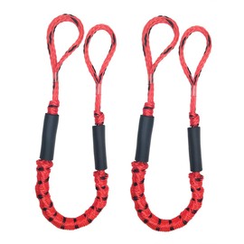 Bungee Dock Ties Stretch Dock LINE Boat Marine Mooring Rope 3.5 ft Red& Black Spot 2 Pack