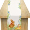 Sprinlot Easter Table Runner, Rabbit Table Runner, Easter Linen Tablecloth,