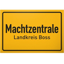 DankeDir! Machtzentrale Landkreis Boss - Sign 30 x 20 cm - Decorative Office Colleagues Boss Friends Party Decoration Gift Idea - Birthday Gift Saying Sign Saying Door Sign