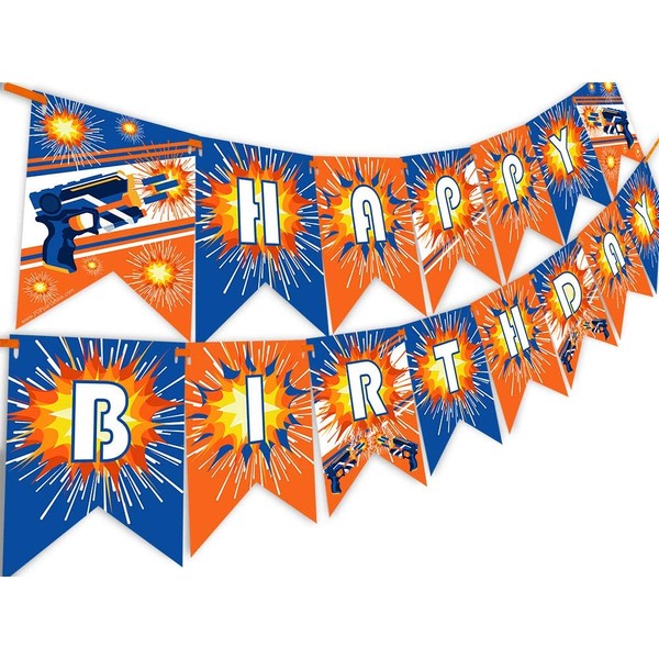 Dart War Happy Birthday Banner Pennant