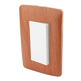 Sanelec 4508 Apagador Sencillo con Placa, Toscana Wooden