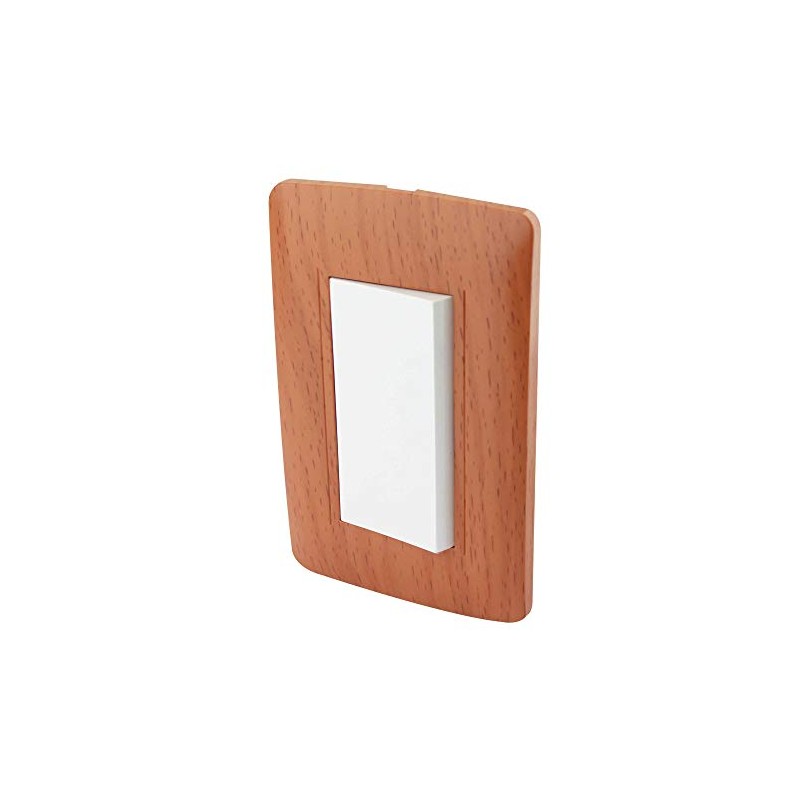 Sanelec 4508 Apagador Sencillo con Placa, Toscana Wooden