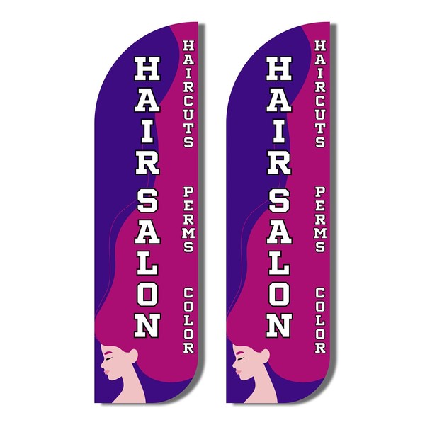 R and R Industries Advertising Hair Salon Flags Pack of