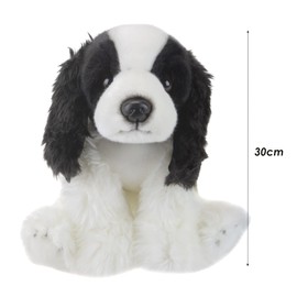 VFM - Cocker Spaniel Dog Plush 30cm Soft Toy (White & Black) Super Fluffy Luxury Lifelike Stuffed Animal Teddy Gosh Designs - Natural World Collection