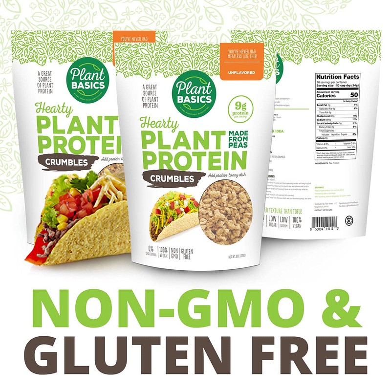 Plant Basics - Hearty Plant Protein - Unflavored Crumbles, 8