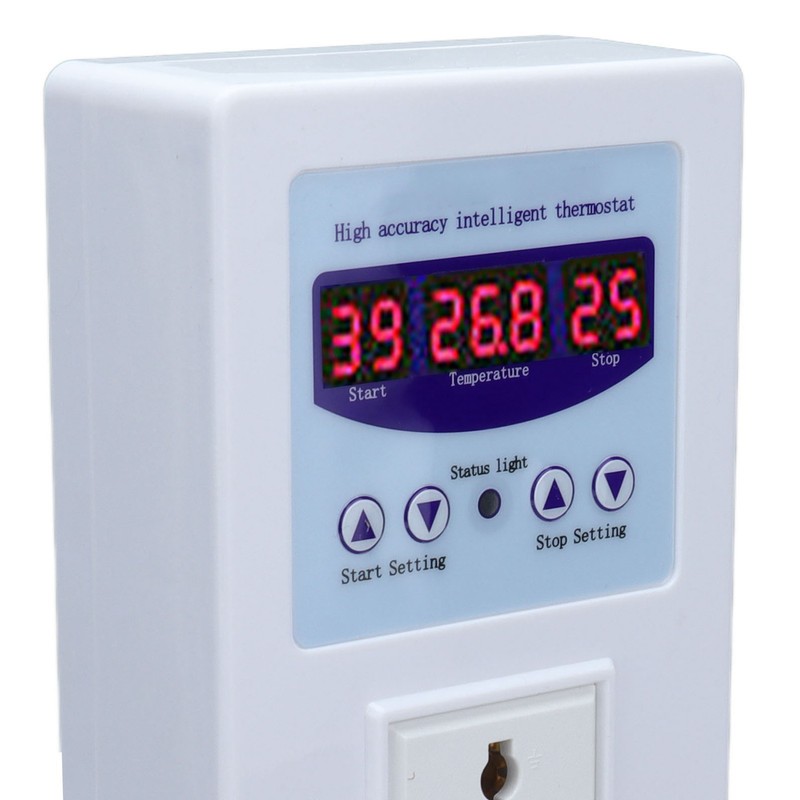 Temperature Controller Digital Display Thermostat Temp Regulator with Sensor AC110‑240VAU