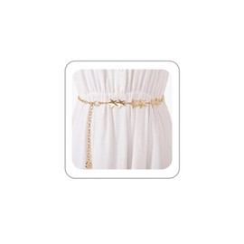 BOOZIQ Gold Star Waist Chain Belt for Women Charm Star Body Chains Western Y2K Chain Belt Boho Belly Chains Dresses Costume Accessories Style2