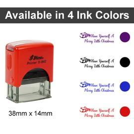 Printtoo Have Yourself A Merry Little Christmas Self Inking Rubber Stamp Pre,Inked Office Stamp, Home Office Business Stationery, 38 x 14 mm, Red