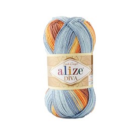 100% Microfiber Yarn Alize Diva Tie Dye Silk Effect Yarn Crochet Hand Knitting Turkish Yarn Art 400g Gradient (7794)