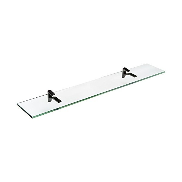 Spancraft Glass Cardinal Glass Shelf, Black, 12 x 48