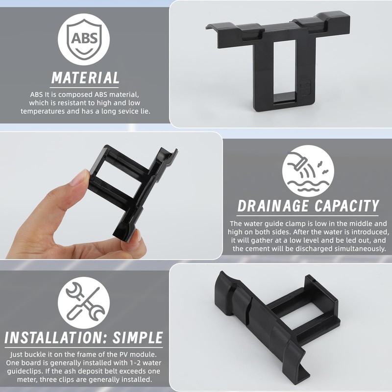 Pack of 30 Solar Panel Water Drain Clips, 35 mm