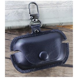 GIOPUEY Case Compatible with Technics EAH-AZ80/AZ60, PU Leather Protective Case with Keychain Hook, Case Cover for Boys Girls Men Women - Black