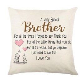 GYISANA A Very Special Brother Cushion Covers 45x45 Throw Pillow Cover Brother Gifts, Brother's Birthday Gifts Thanksgiving Gifts