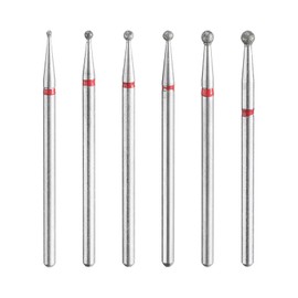 sourcing map 6pcs Diamond Grinding Bit 1/1.5/1.8/2/2.3/2.5mm Ball Head 2.35mm Shank Stone Sanding Drill Bits Rotary Tool for Ceramic Glass Nails Grinding Polishing