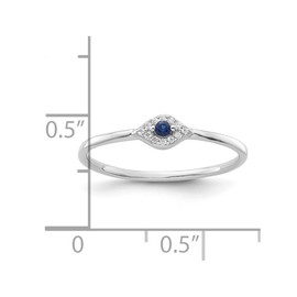 JewelryWeb 925 Sterling Silver Rhodium Plated Blue and Clear CZ Simulated Diamond Evil Eye Ring Size 7 Band Style-Ring for Women