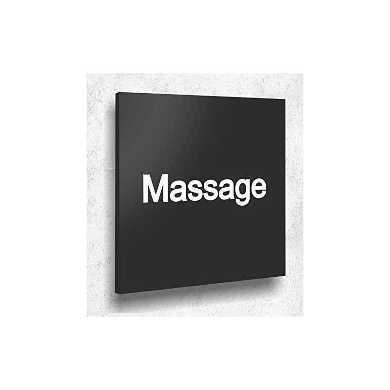 Massage Door Sign Black Matt UV Print 12 x 12