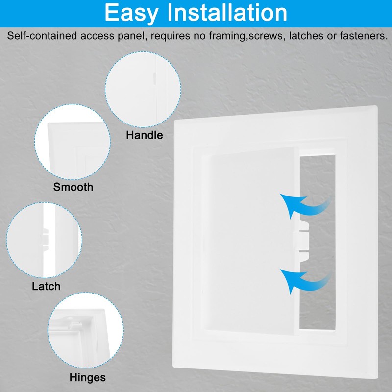 PATIKIL 4x4 inch(95x95mm) Removable Hinged Access Panel, 2 Pcs ABS