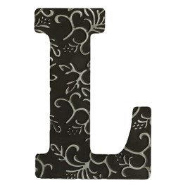COLLECTIVE HOME - Metal Letters for Wall Decor, 13.75" Black Embossed Metal Alphabet, Antique Wall Decor, Farmhouse Wall Haning Signs, Rustic Letters for Home Bedroom Office (L)