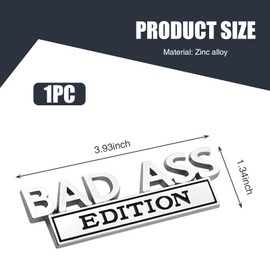 Prywog 1 PC Car Badge Decals, Modified Metal Stickers, Car Decoration Custom Car Stickers, Universal for Most Cars (Silver & Black)