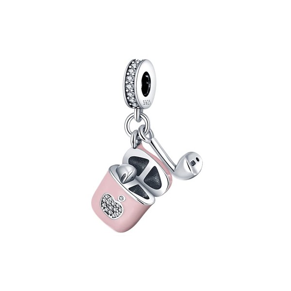 Pandach Pink Headphone Charm Bead fits Charms Bracelets for Woman 925 Sterling Silver Dangle Pendant Bead,Girl Jewelry Beads Gifts for Women Bracelet&Necklace
