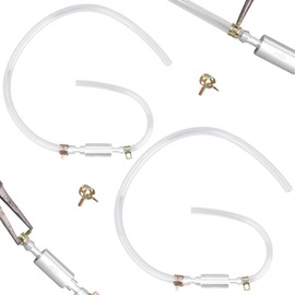 Penitue 2 Sets Motorcycle Brake Bleeder Hose, One-Way Check Valve Brake Bleeding Hose Kit with Metal Clips for Cars Motorcyle Clutch Hydraulic System Accessories