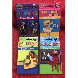 Sesame Street 4 Packs Of Sesame Street Flash Cards Numbers Colors ABC's & First Words