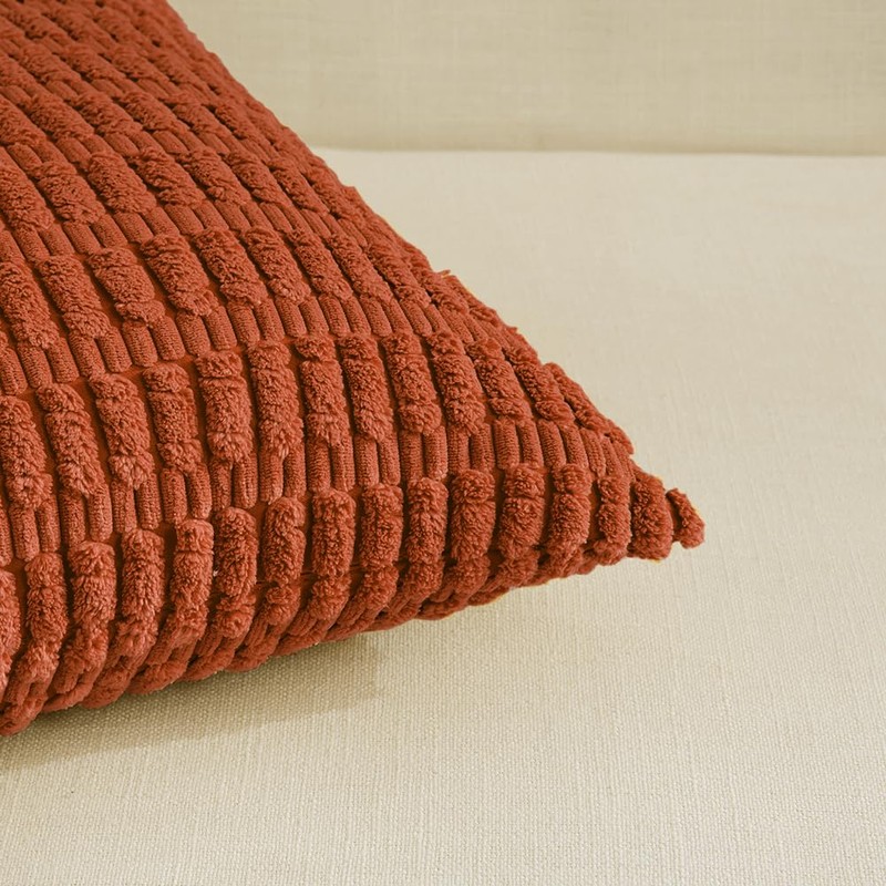 Fancy Homi 2 Packs Burnt Orange Lumbar Decorative Throw Pillow