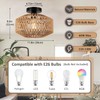 SEIHONG Rattan Ceiling Light Rustic Semi Flush Mount Ceiling Light