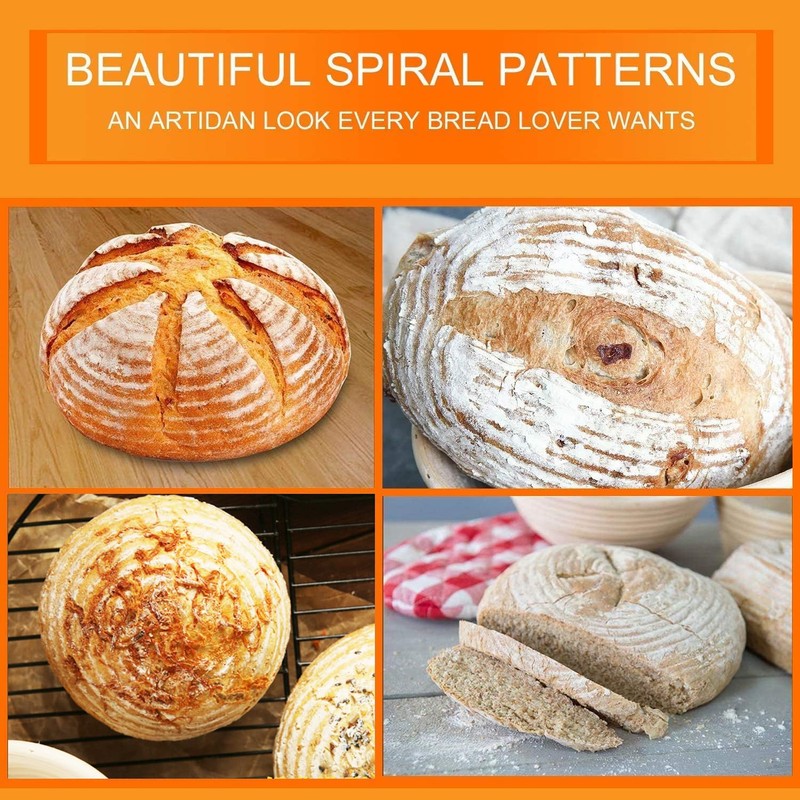 Banneton Bread Proofing Basket Set of 2, 9 Inch Round