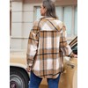 IN'VOLAND Women's Plus Size Flannel Plaid Shacket Casual Button Down