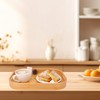 Geytetqi 2 Pack Bamboo Serving Trays with Handles, Rectangular Bamboo