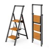 WOA WOA 3 Step Ladder, Ladders for Home, Anti-Slip Pedals,