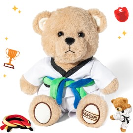 Hopearl Hopearl Taekwondo Bear Karate Stuffed Animal Toy with Detachable Taekwondo Uniform and 6 Alternative Color Belts 1-10th Gup, Plush Toy Gifts for Kids Taekwondo Lovers Boys Girls, 10'