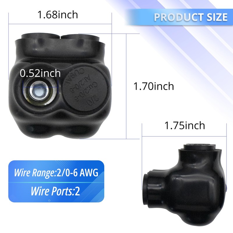 TOMSHIELE Rubber Insulated Cable Connectors, Insulated Multi Tap Connectors, 2