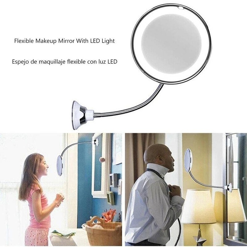 Gazaar Lighted Makeup Mirror, 10X Magnifying Makeup Mirror with Suction