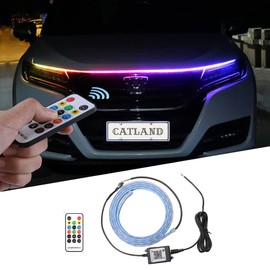 Catland LED Tape Light, Sequential, Flowing LED Tape, RGB 12 V, Car Illumination, Grill Lamp, Daylight, Yellow, White, Blue, Red, Purple, Green, Rainbow, Multi Color Switching, Flashing, Sound